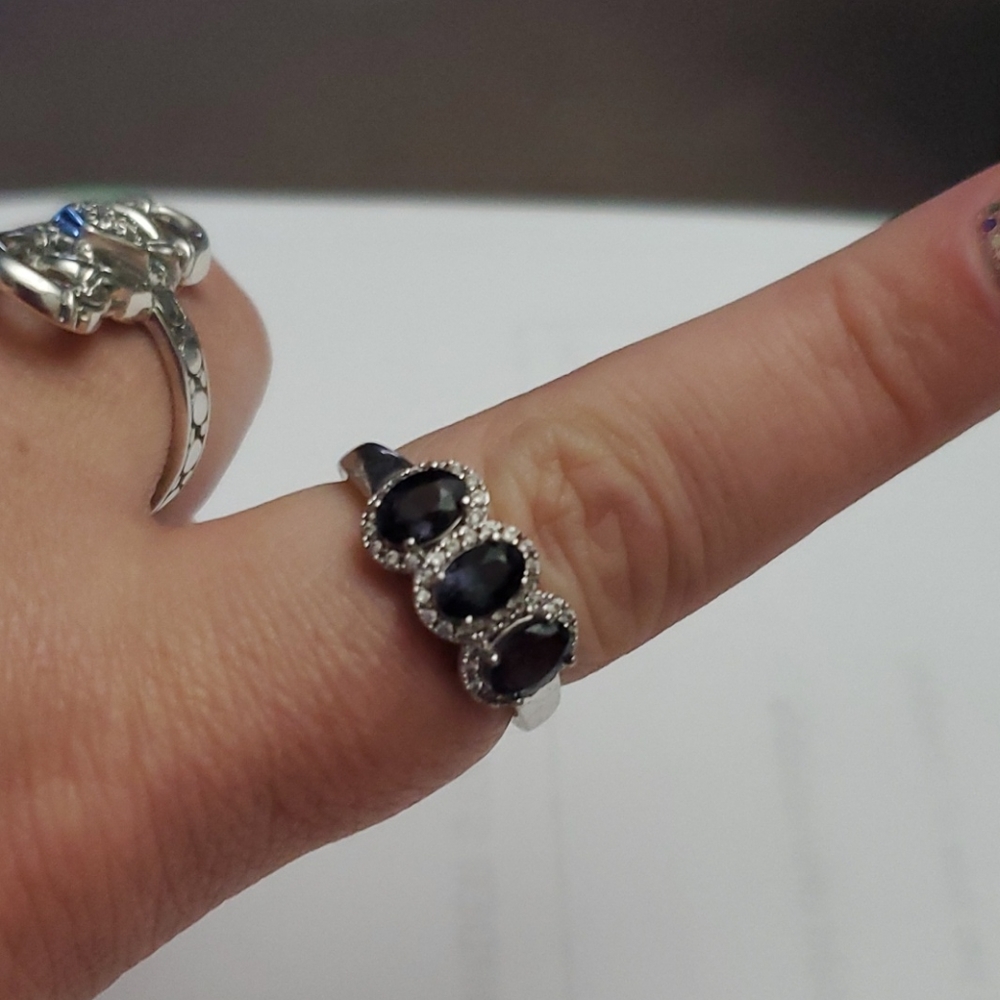 Sterling Silver Gray Stone Ring - image 4